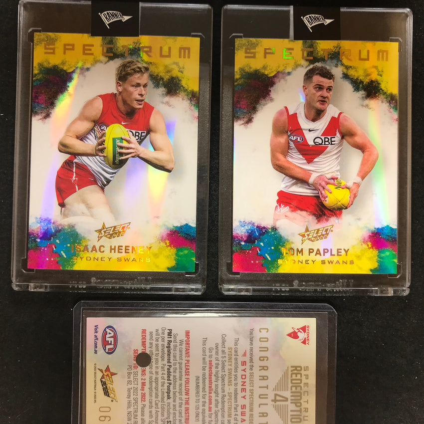 2022 Select AFL Footy Stars SYDNEY Spectrum 4 HEENEY PAPLEY 68/125