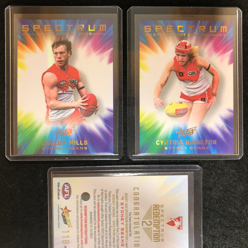 2023 Select AFL Footy Stars SYDNEY Spectrum 2 MILLS HAMILTON 118/125