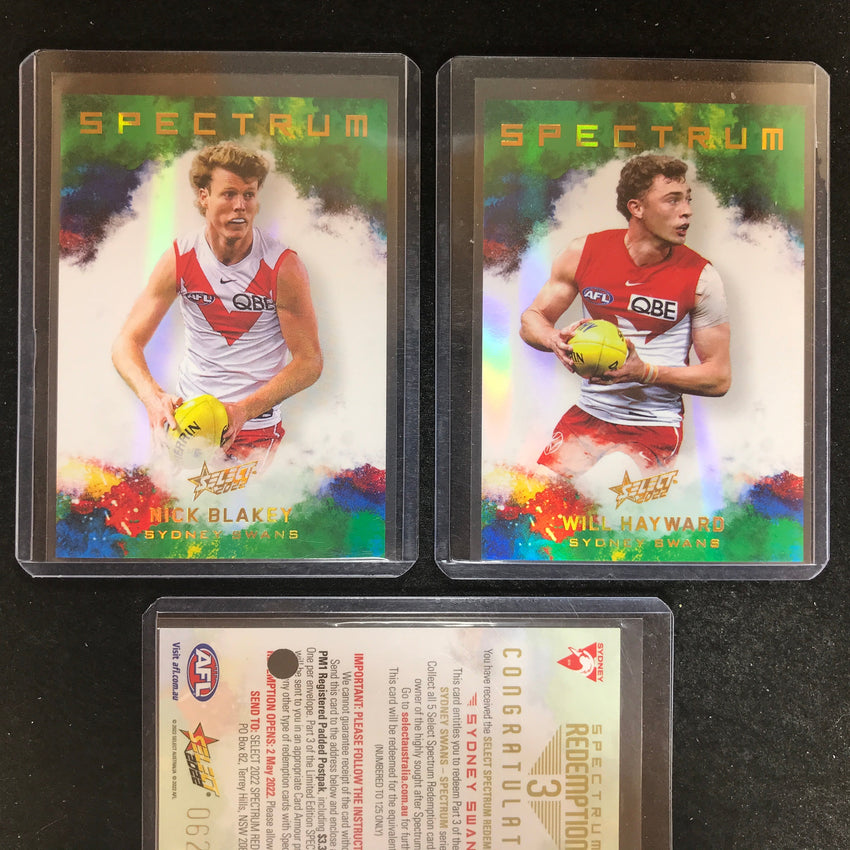 2022 Select AFL Footy Stars SYDNEY Spectrum 3 BLAKEY HAYWARD 62/125