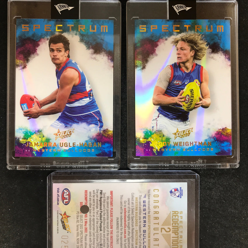 2022 Select AFL Footy Stars BULLDOGS Spectrum 2 UGLE-HAGAN WEIGHTMAN 25/125