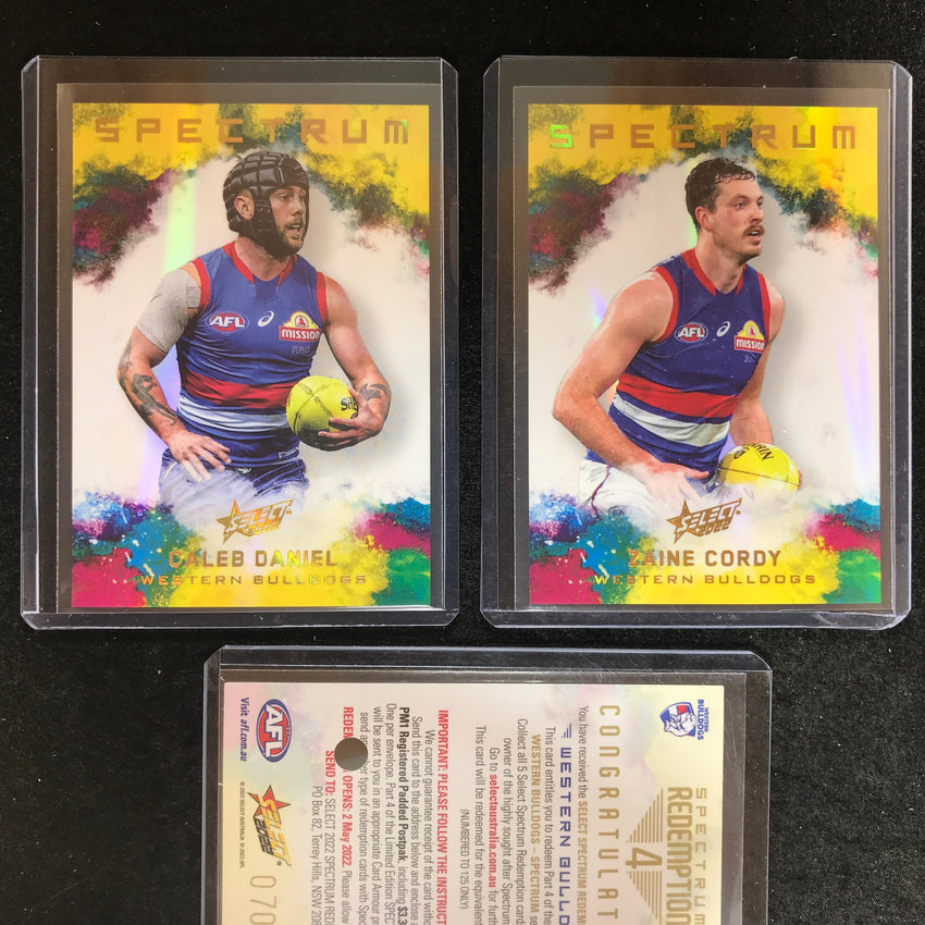 2022 Select AFL Footy Stars WESTERN BULLDOGS Spectrum 4 DANIEL CORDY 70/125