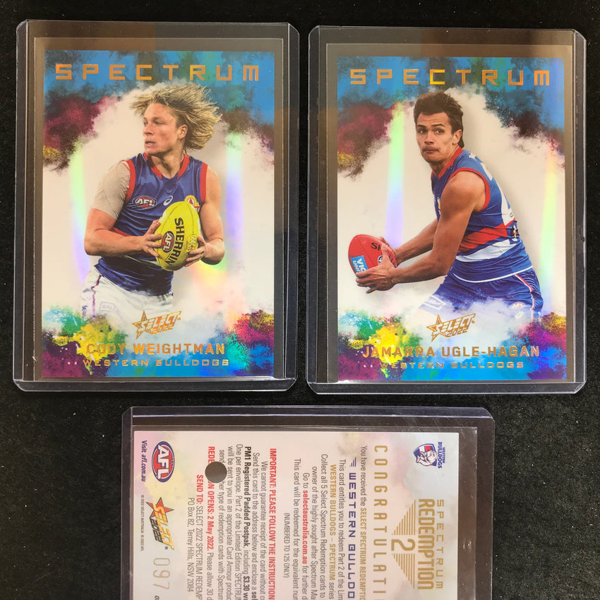 2022 Select AFL Footy Stars BULLDOGS Spectrum 2 UGLE-HAGAN WEIGHTMAN 97/125