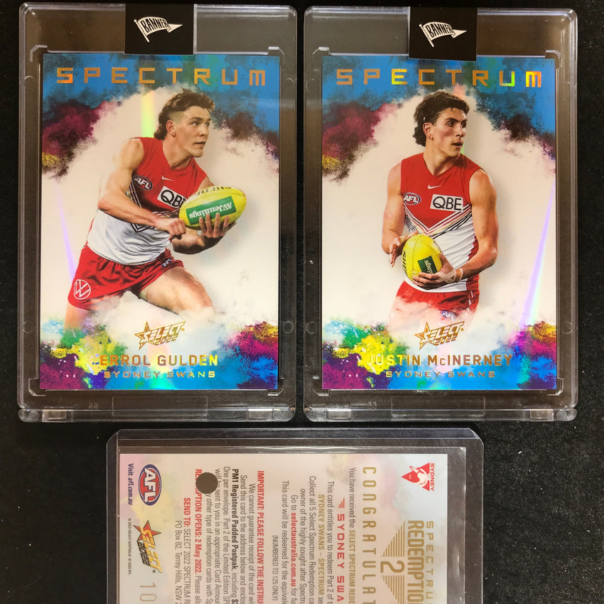 2022 Select AFL Footy Stars SYDNEY Spectrum 2 GULDEN MCINERNEY 102/125
