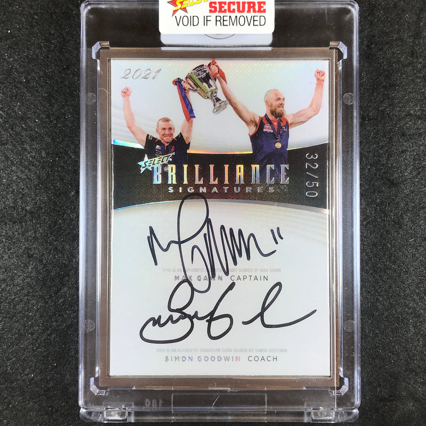 2022 Select AFL Brilliance MAX GAWN GOODWIN Captain Coach Dual Signature 32/50