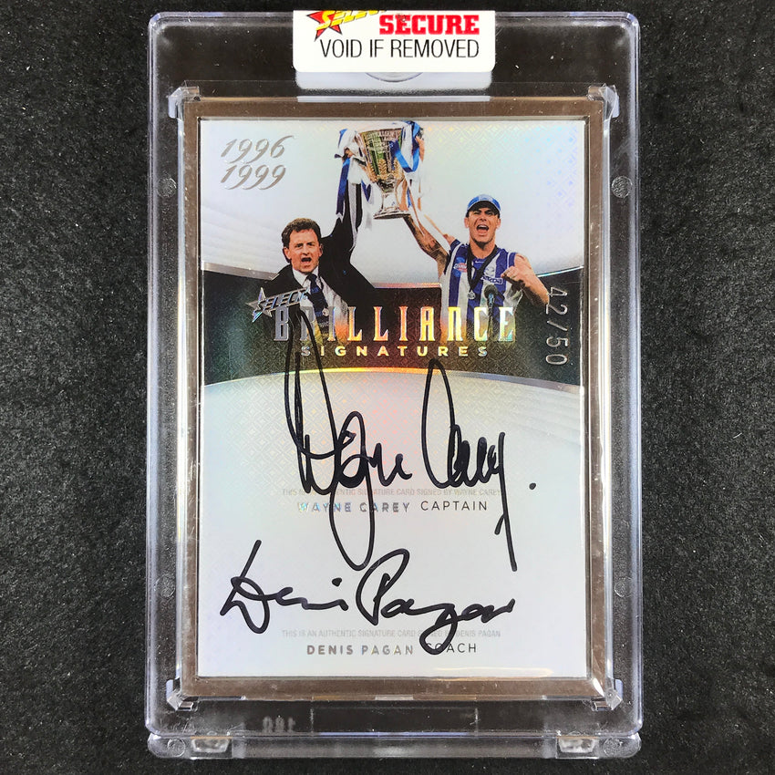 2022 Select AFL Brilliance WAYNE CAREY PAGAN Captain Coach Dual Signature 42/50