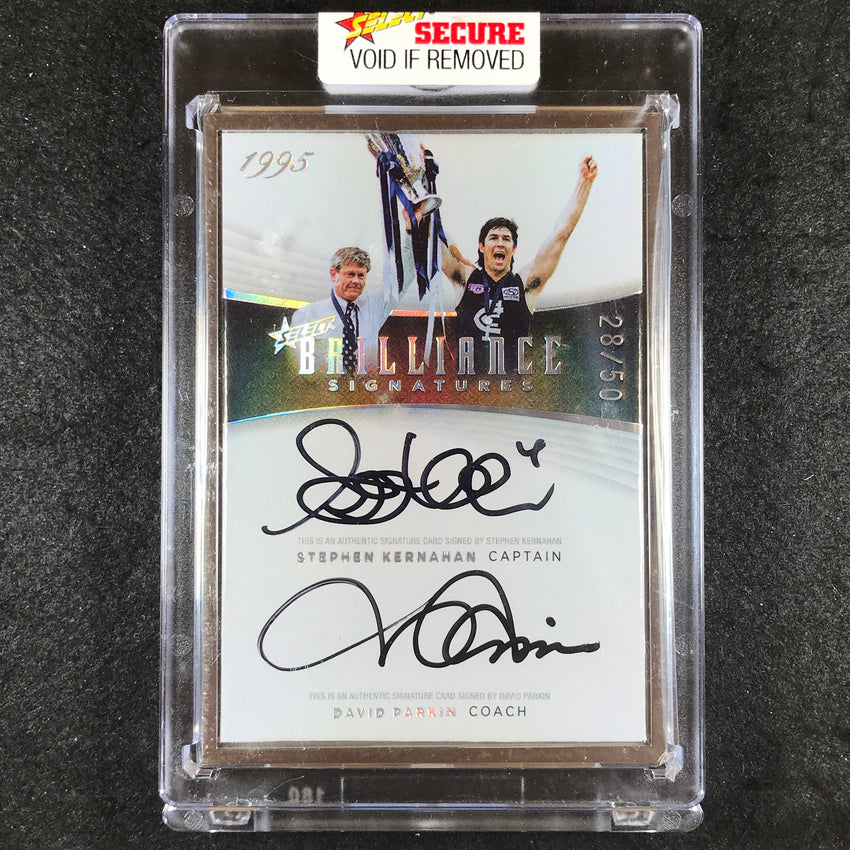 2022 Select AFL Brilliance KERNAHAN PARKIN Captain Coach Dual Signature 28/50
