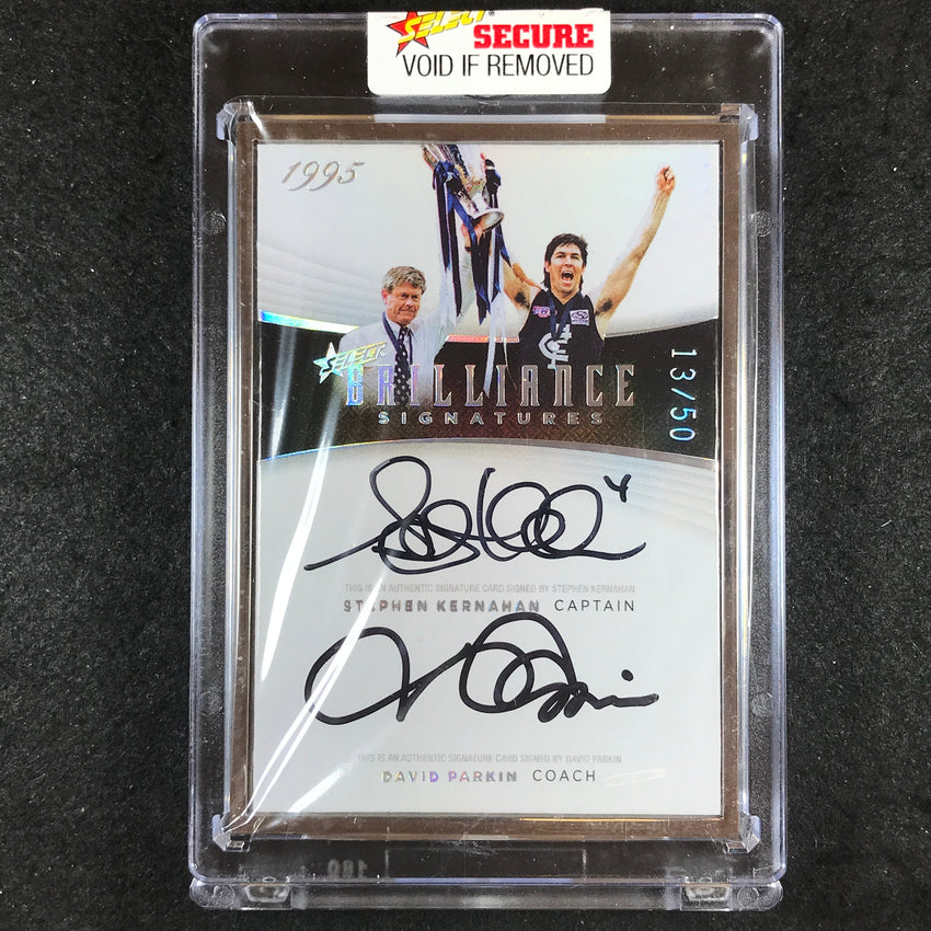 2022 Select AFL Brilliance KERNAHAN PARKIN Captain Coach Dual Signature 13/50
