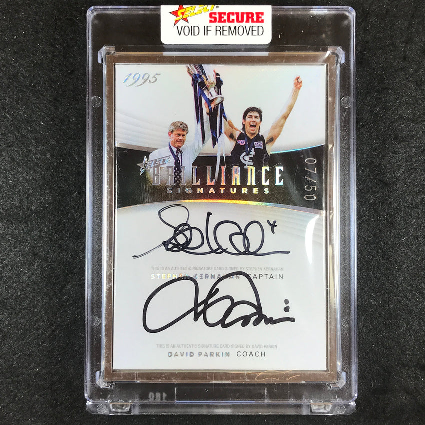 2022 Select AFL Brilliance KERNAHAN PARKIN Captain Coach Dual Signature 07/50