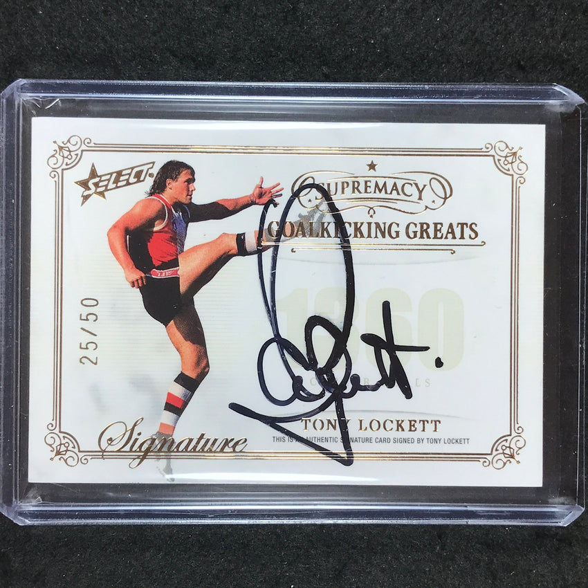 2021 Select AFL Supremacy TONY LOCKETT Goalkicking Greats Signature 25/50