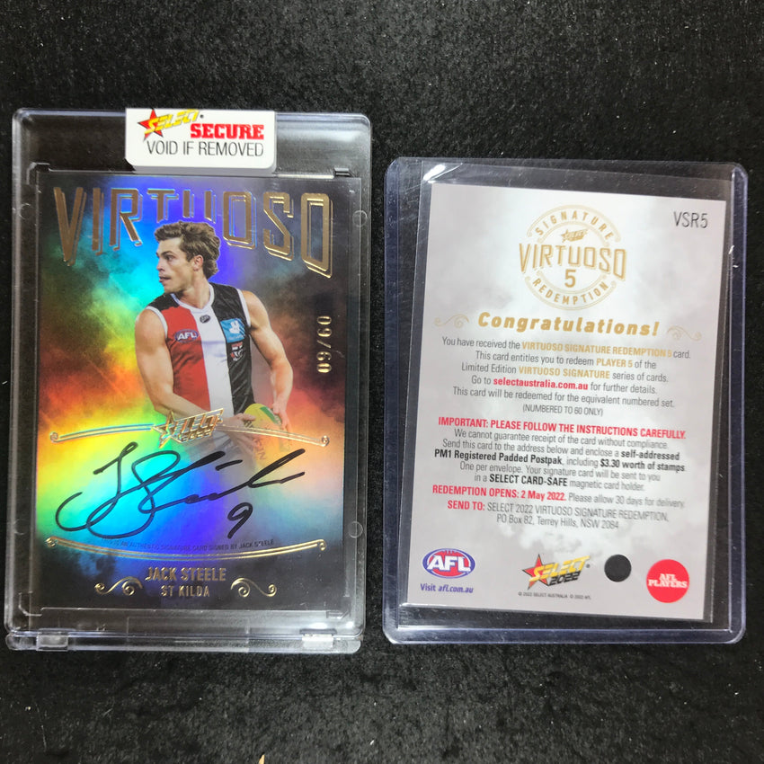 2022 Select AFL Footy Stars JACK STEELE Virtuoso Signature 09/60