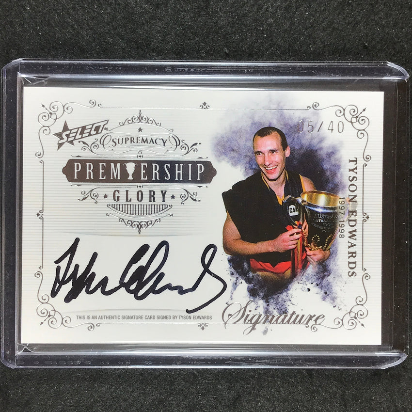 2019 Select AFL Supremacy TYSON EDWARDS Premiership Glory Signature 05/40
