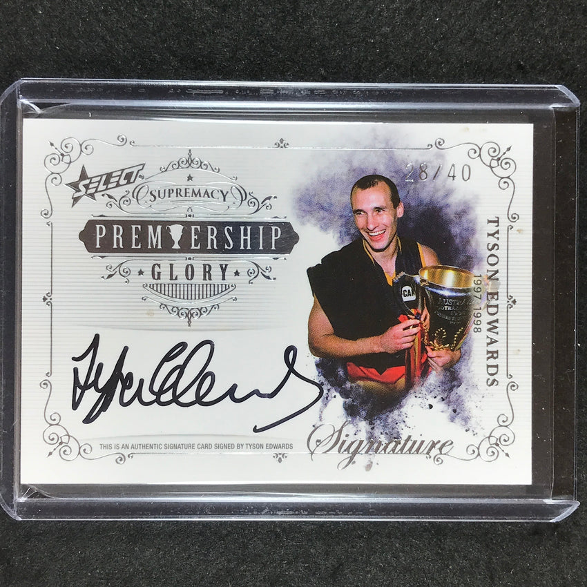 2019 Select AFL Supremacy TYSON EDWARDS Premiership Glory Signature 28/40
