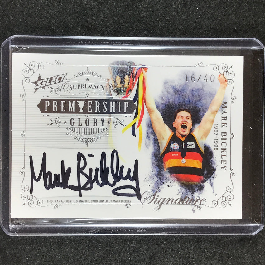 2019 Select AFL Supremacy MARK BICKLEY Premiership Glory Signature 16/40
