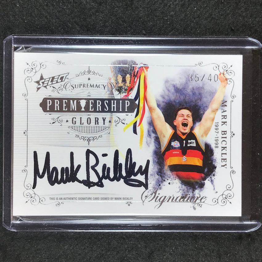 2019 Select AFL Supremacy MARK BICKLEY Premiership Glory Signature 35/40