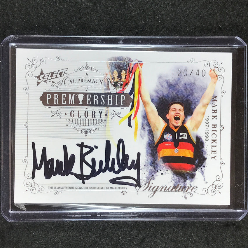 2019 Select AFL Supremacy MARK BICKLEY Premiership Glory Signature 20/40