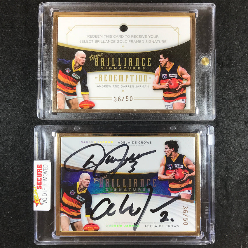 2020 Select AFL Brilliance DARREN ANDREW JARMAN Gold Frame Dual Signature 36/50