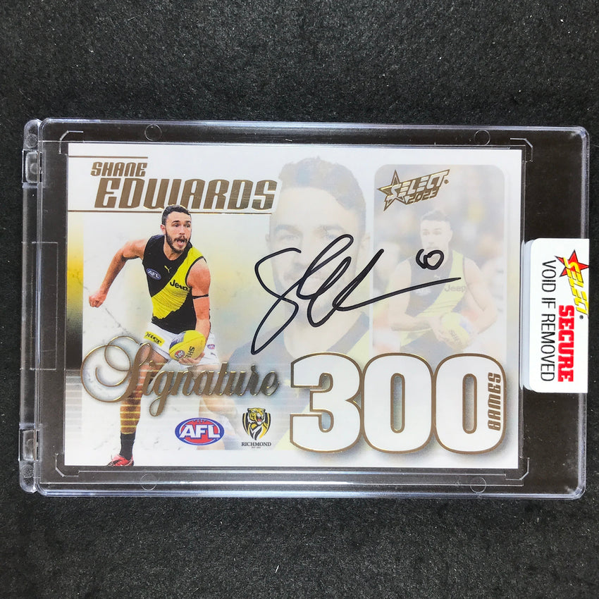 2023 Select AFL Footy Stars SHANE EDWARDS 300 Games Case Card Signature 21/50