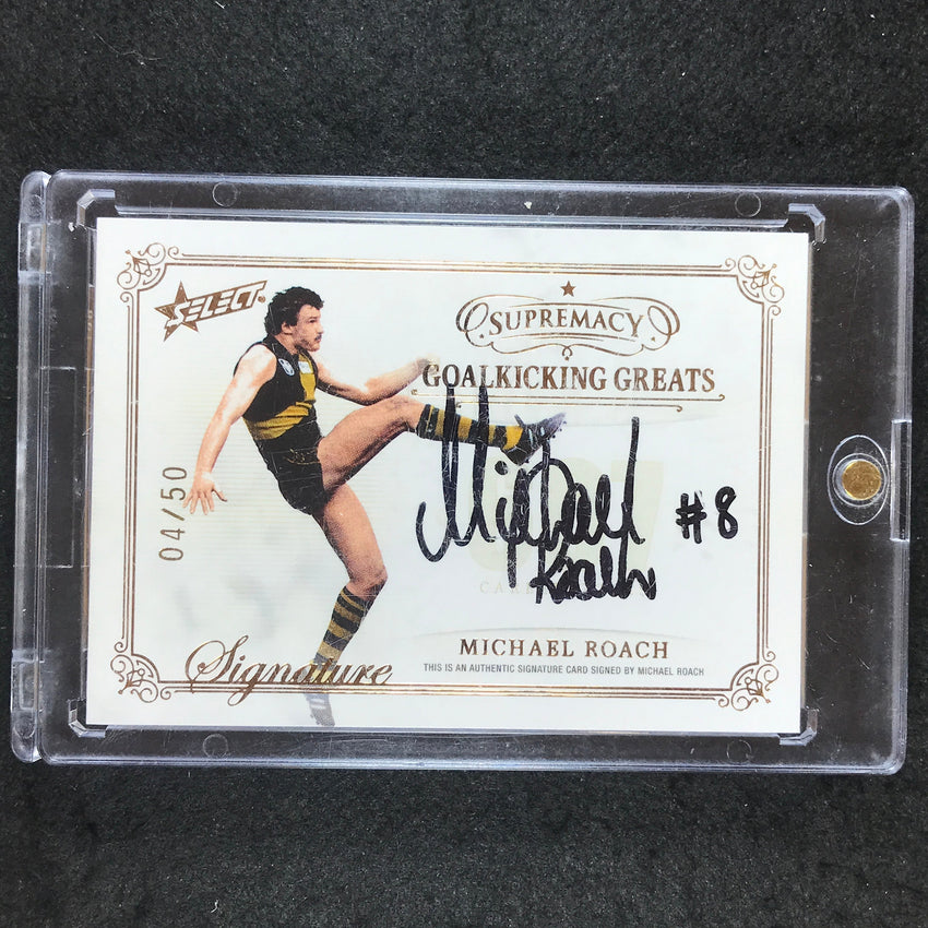2021 Select AFL Supremacy MICHAEL ROACH Goalkicking Greats Signature 04/50