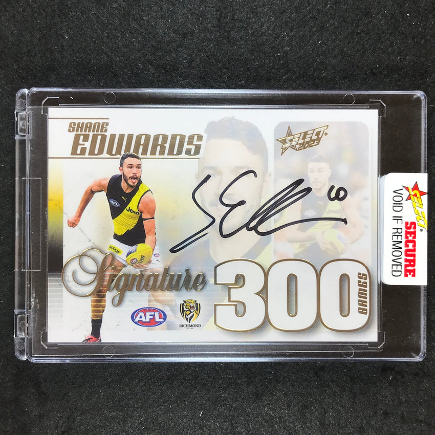 2023 Select AFL Footy Stars SHANE EDWARDS 300 Games Case Card Signature 45/50
