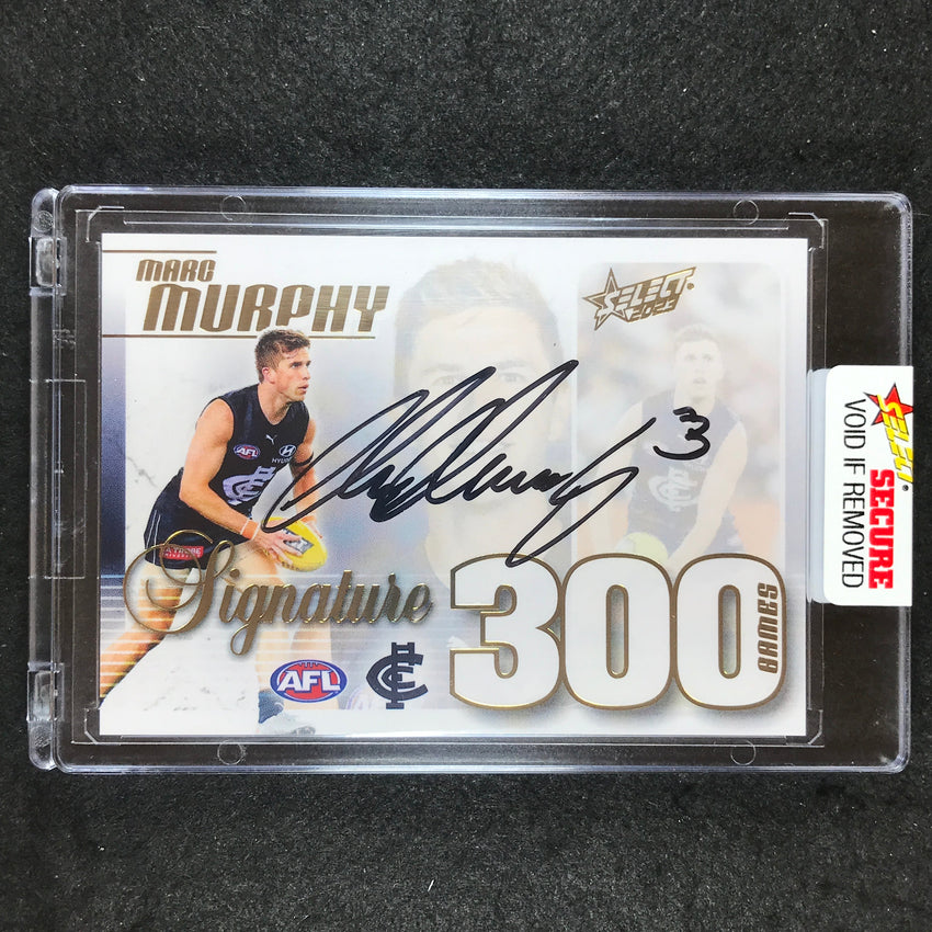 2023 Select AFL Footy Stars MARC MURPHY 300 Games Case Card Signature 28/50