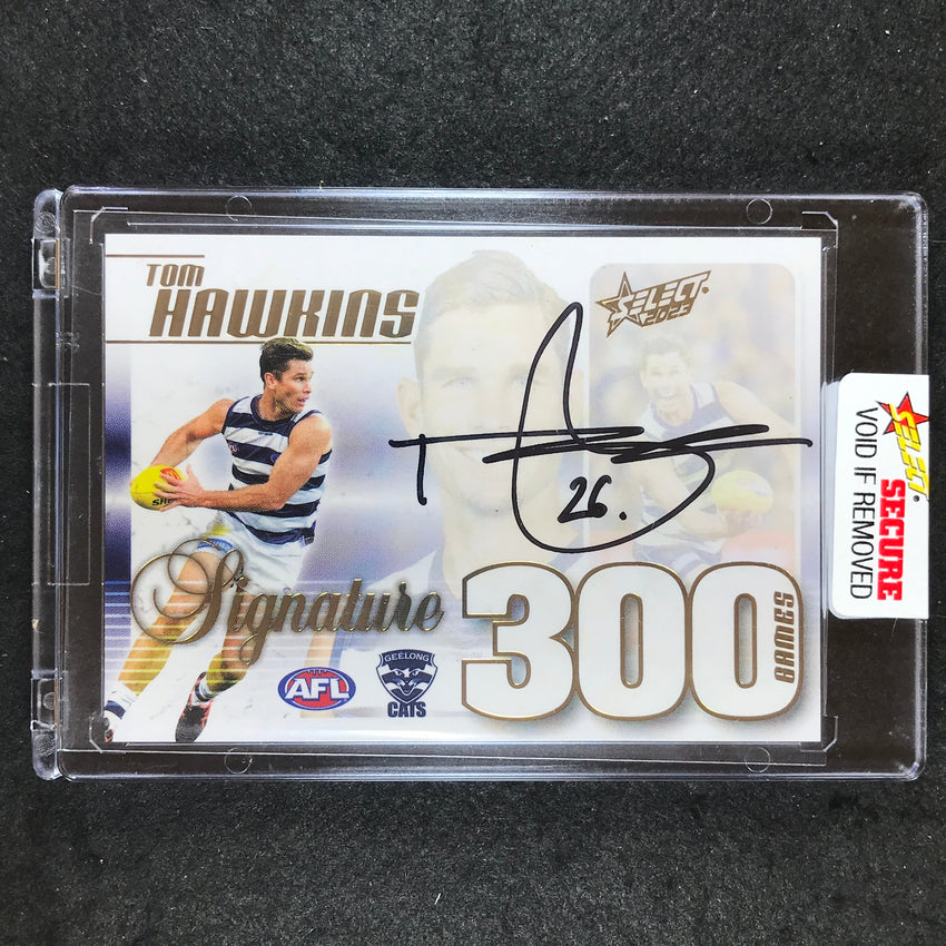 2023 Select AFL Footy Stars TOM HAWKINS 300 Games Case Card Signature 37/50