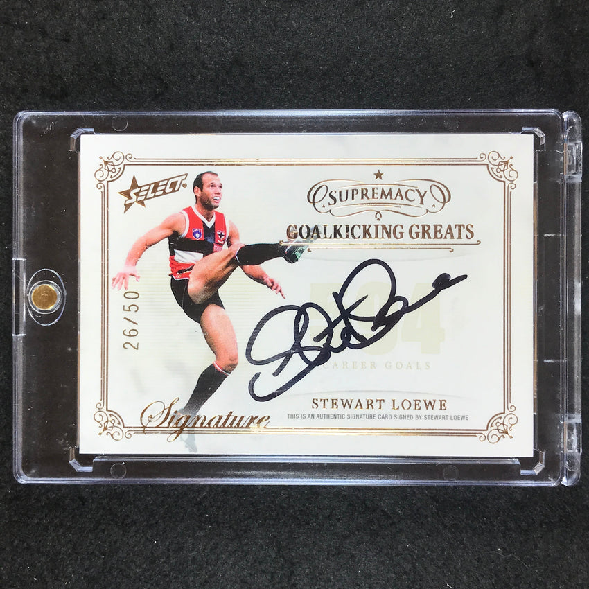 2021 Select AFL Supremacy STEWART LOWE Goalkicking Greats Signature 26/50