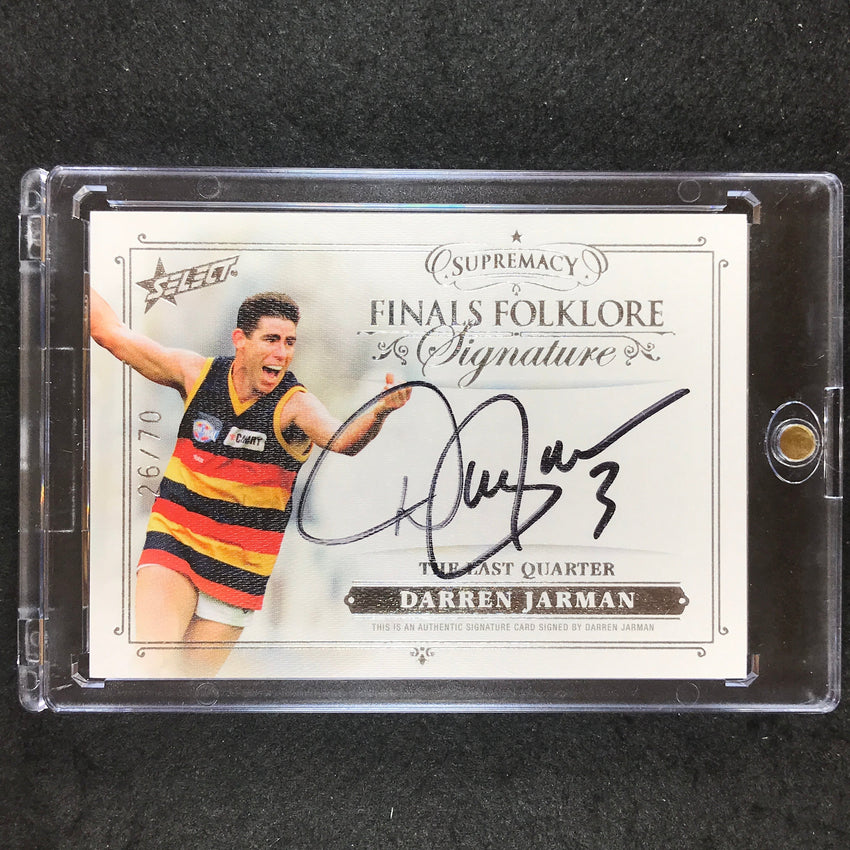 2019 Select AFL Supremacy DARREN JARMAN Finals Folklore Signature 26/70