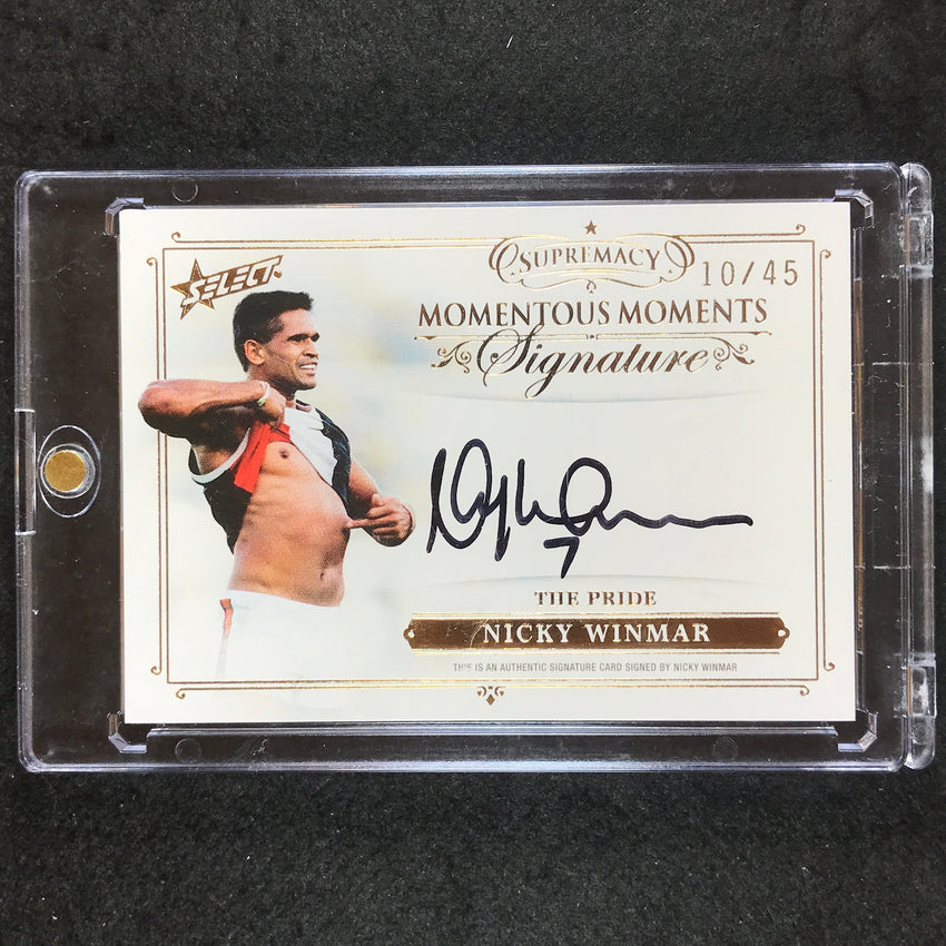 2021 Select AFL Supremacy NICKY WINMAR Momentous Moments Signature 10/45