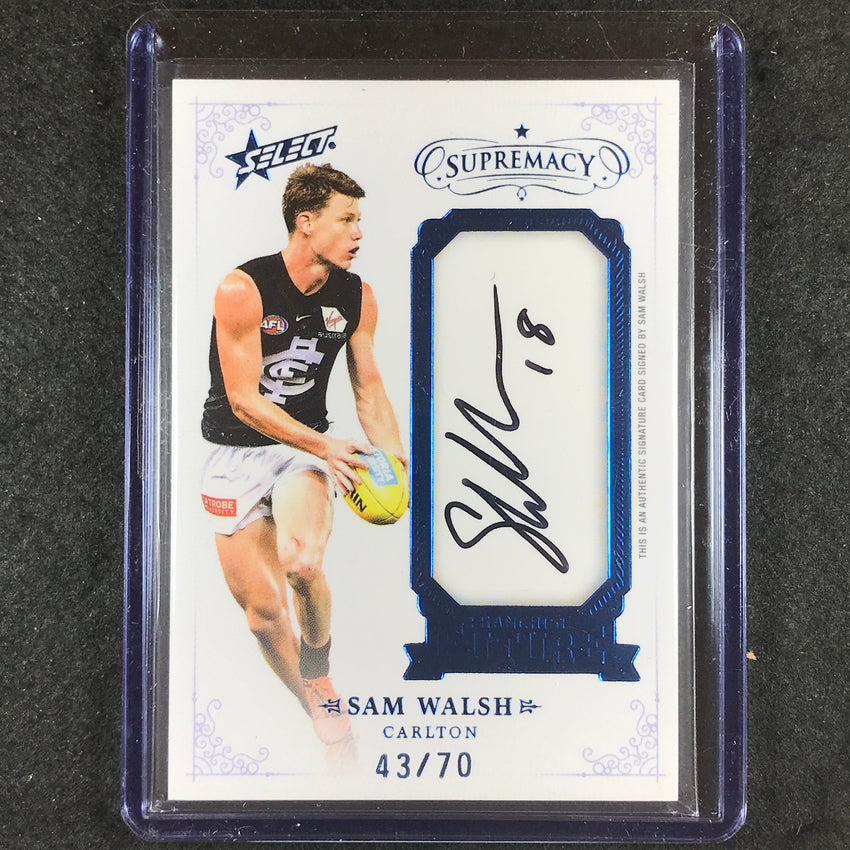 2021 Select AFL Supremacy SAM WALSH Franchise Future Signature 43/70