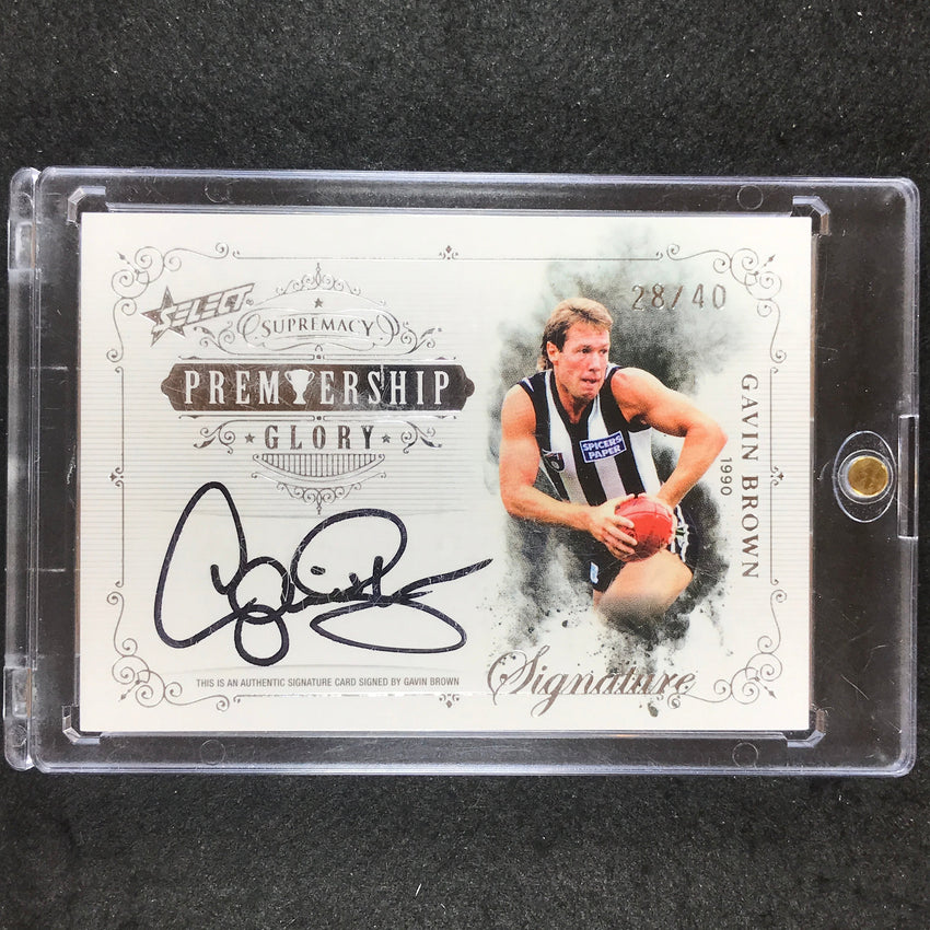 2021 Select AFL Supremacy GAVIN BROWN Premiership Glory Signature 28/40