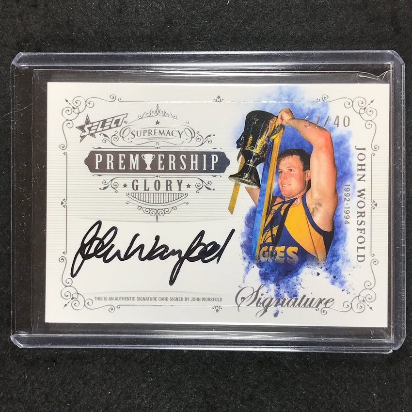 2021 Select AFL Supremacy JOHN WORSFOLD Premiership Glory Signature 37/40