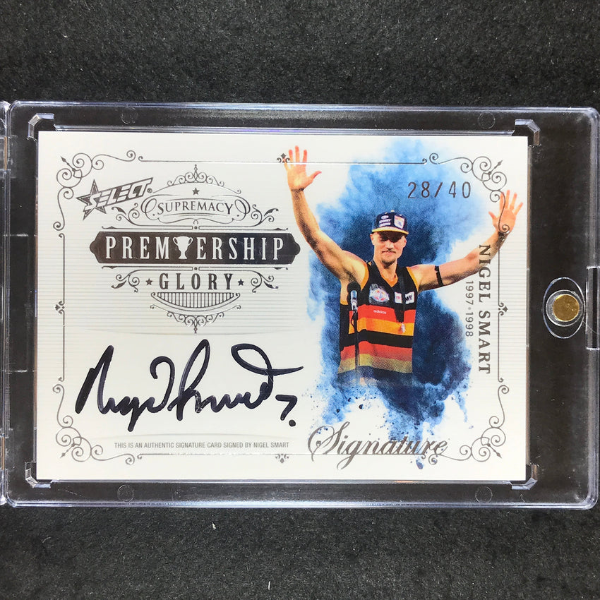 2021 Select AFL Supremacy NIGEL SMART Premiership Glory Signature 28/40