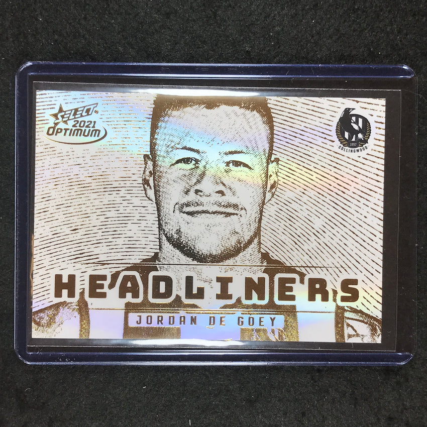 2021 Select AFL Optimum JORDAN DE GOEY Headliners Gold 13/25