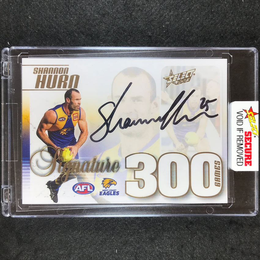 2023 Select AFL Footy Stars SHANNON HURN 300 Games Case Card Signature 03/50