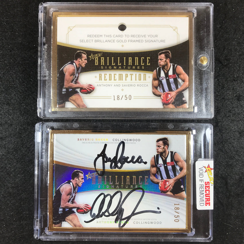 2020 Select AFL Brilliance SAVERIO ANTHONY ROCCA Gold Frame Dual Signature 18/50