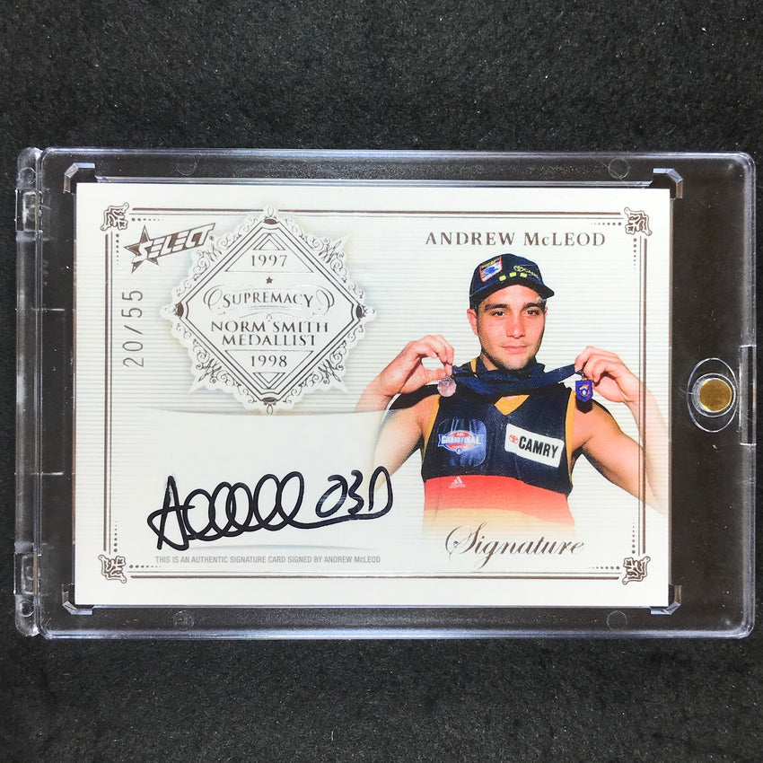 2019 Select AFL Supremacy ANDREW MCLEOD Norm Smith Medallist Signature 20/55