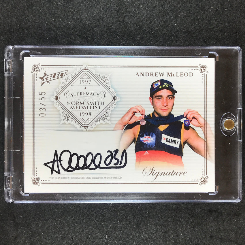 2019 Select AFL Supremacy ANDREW MCLEOD Norm Smith Medallist Signature 03/55