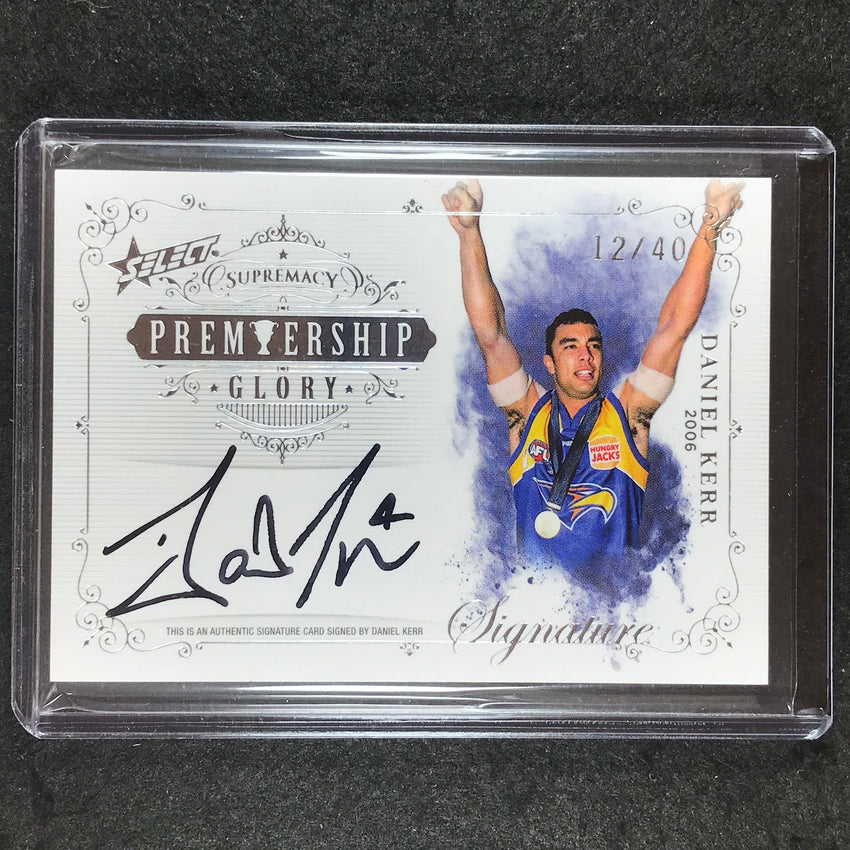 2019 Select AFL Supremacy DANIEL KERR Premiership Glory Signature 12/40
