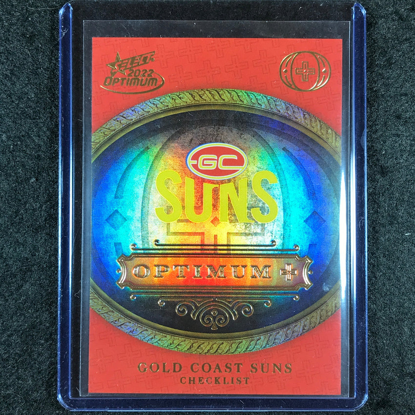 2022 Select AFL Optimum GOLD COAST Optimum Plus Logo Checklist 69/115