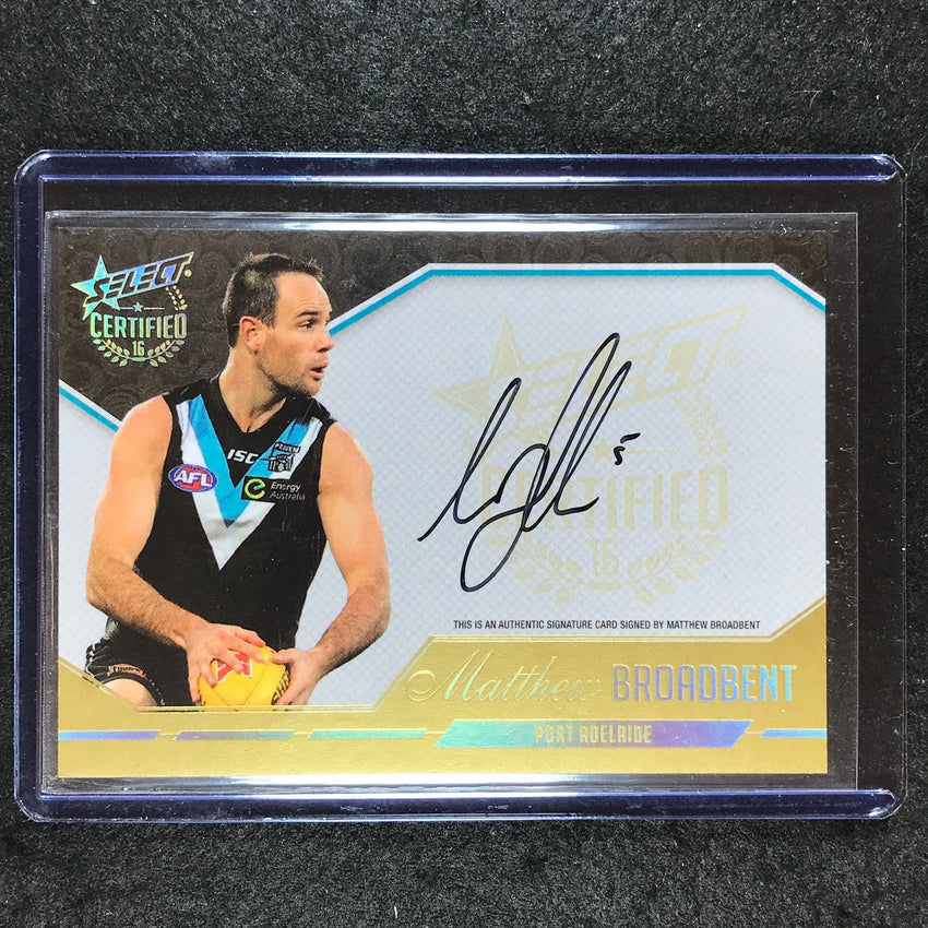 2016 Select AFL Certified MATTHEW BROADBENT Signature 202/240