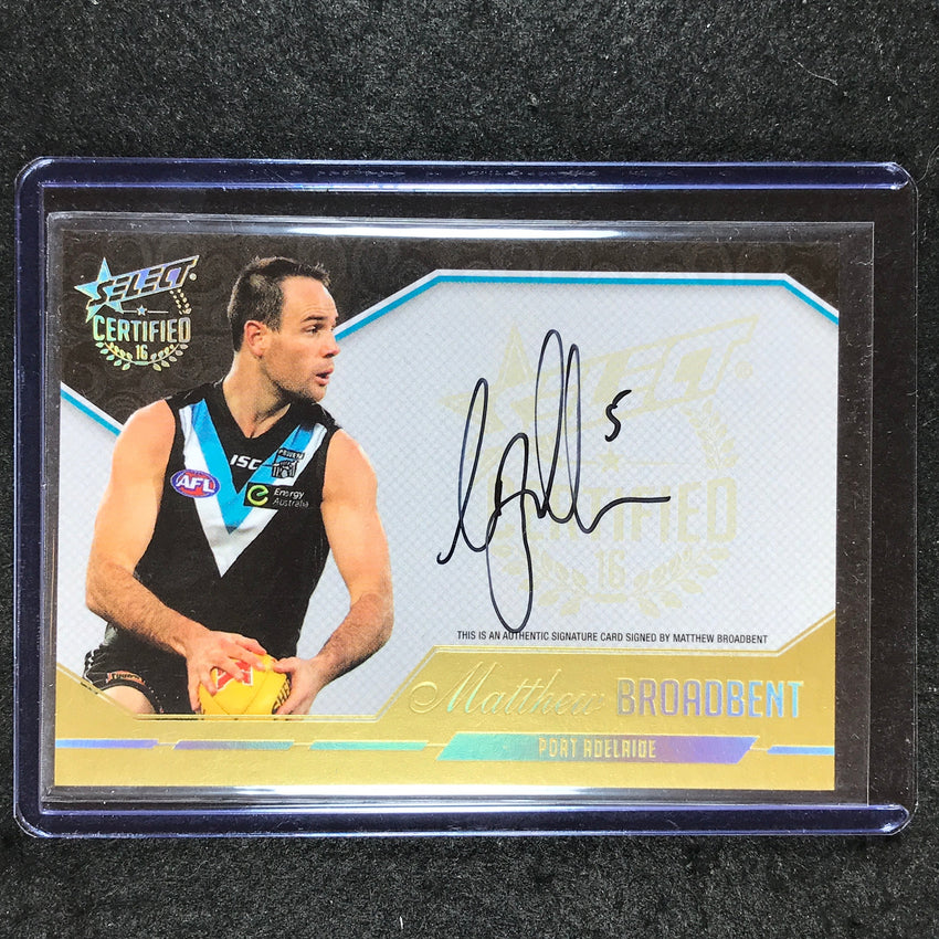 2016 Select AFL Certified MATTHEW BROADBENT Signature 155/240