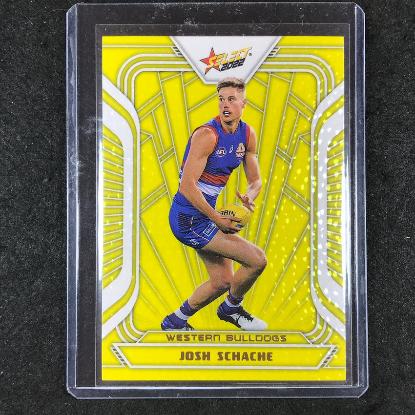 2022 Select AFL Footy Stars JOSH SCHACHE Fractured Acid Yellow 142/145