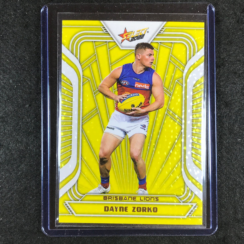 2022 Select AFL Footy Stars DAYNE ZORKO Fractured Acid Yellow 50/145