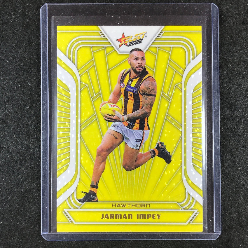 2022 Select AFL Footy Stars JARMAN IMPEY Fractured Acid Yellow 010/145
