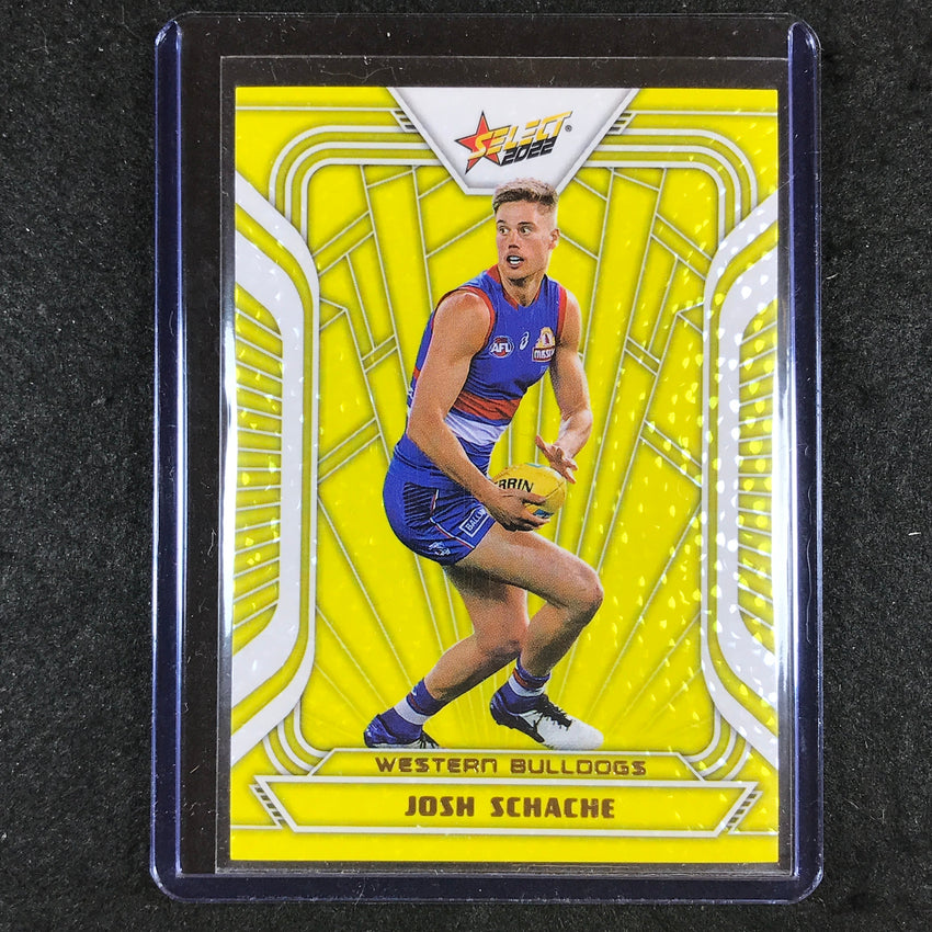 2022 Select AFL Footy Stars JOSH SCHACHE Fractured Acid Yellow 119/145