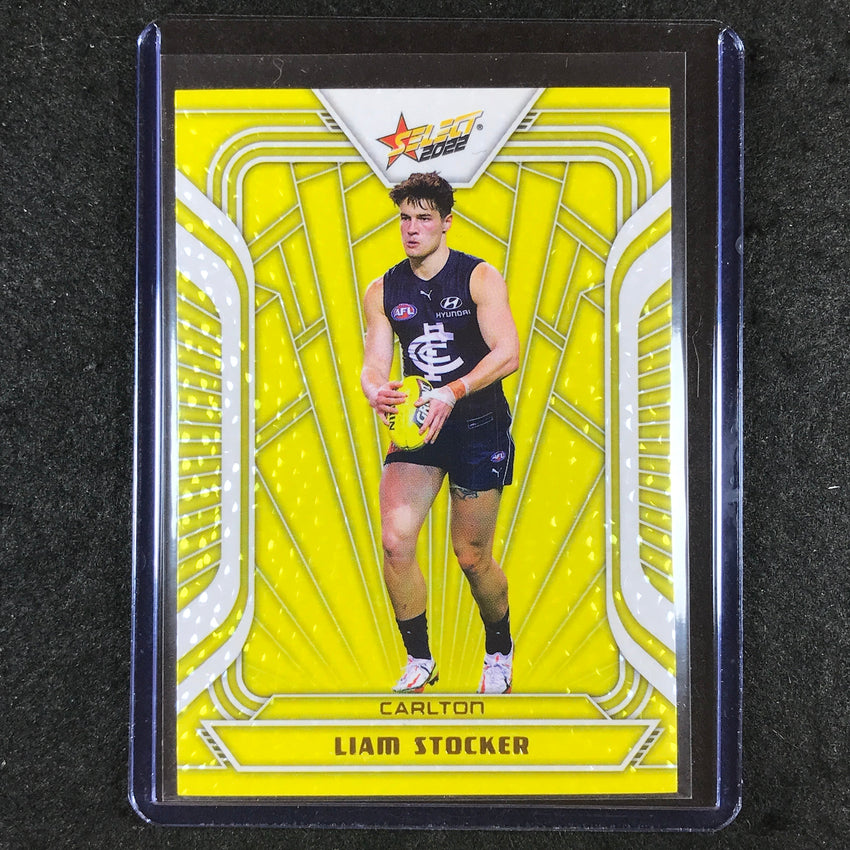 2022 Select AFL Footy Stars LIAM STOCKER Fractured Acid Yellow 119/145