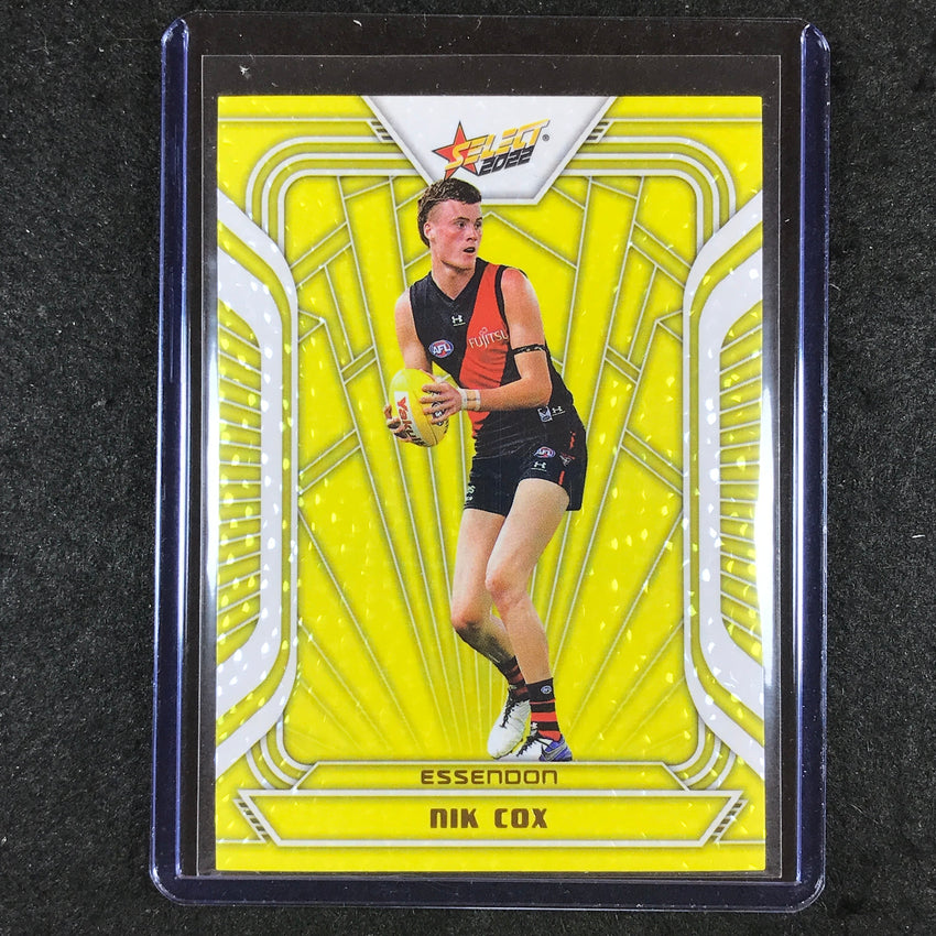 2022 Select AFL Footy Stars NIK COX Fractured Acid Yellow 112/145
