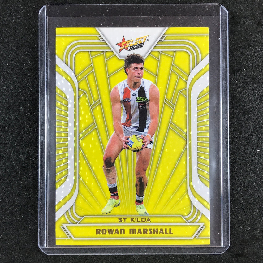 2022 Select AFL Footy Stars ROWAN MARSHALL Fractured Acid Yellow 32/145