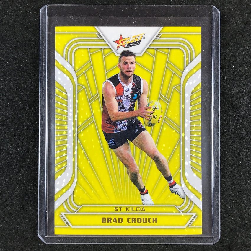 2022 Select AFL Footy Stars BRAD CROUCH Fractured Acid Yellow 67/145