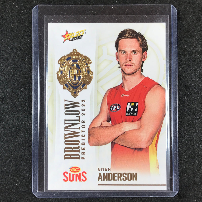2022 Select AFL Footy Stars NOAH ANDERSON Brownlow Predictor Gold 166/185